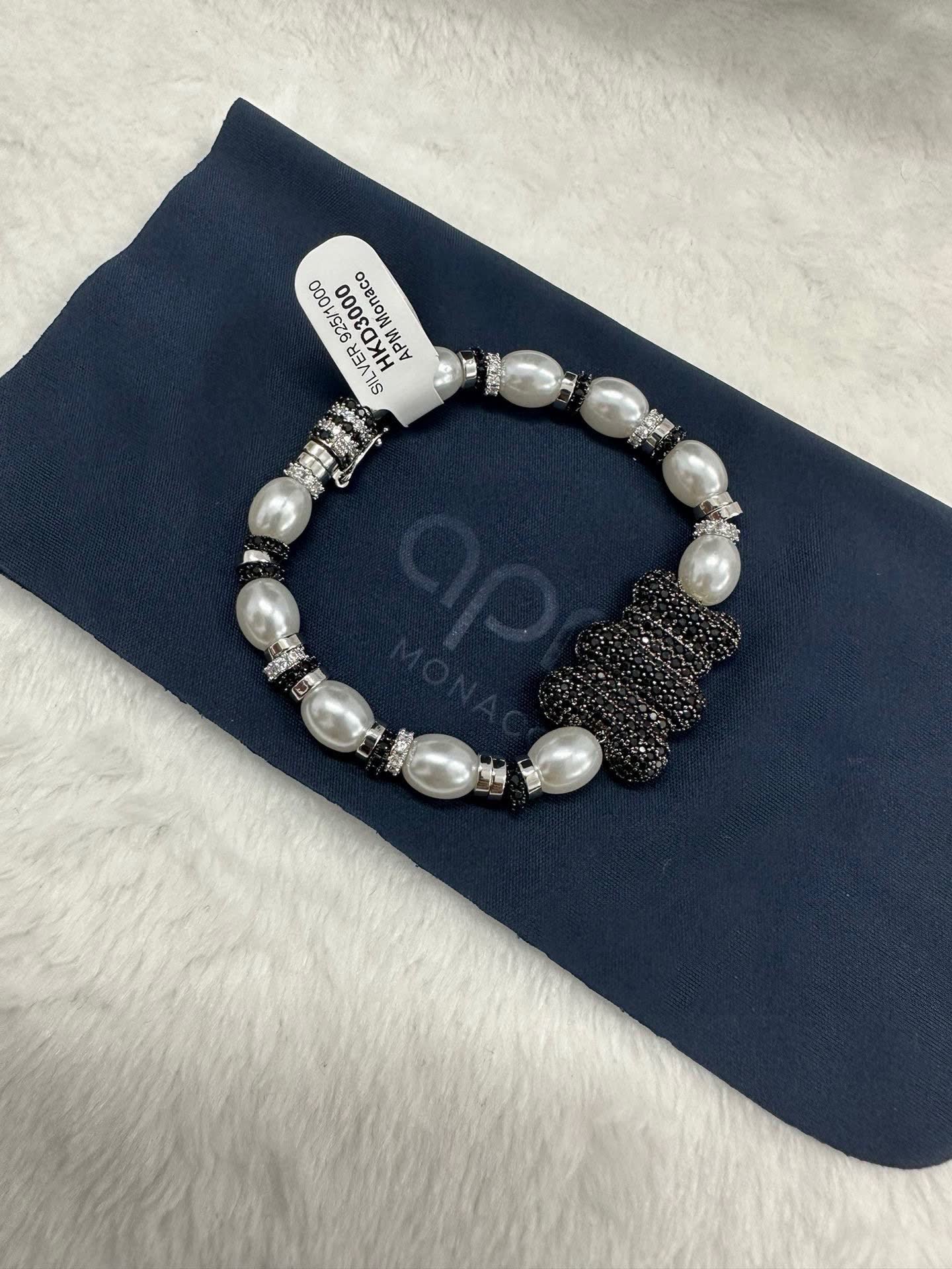 APM Monaco Pearl and Pavé Diamond Bracelet